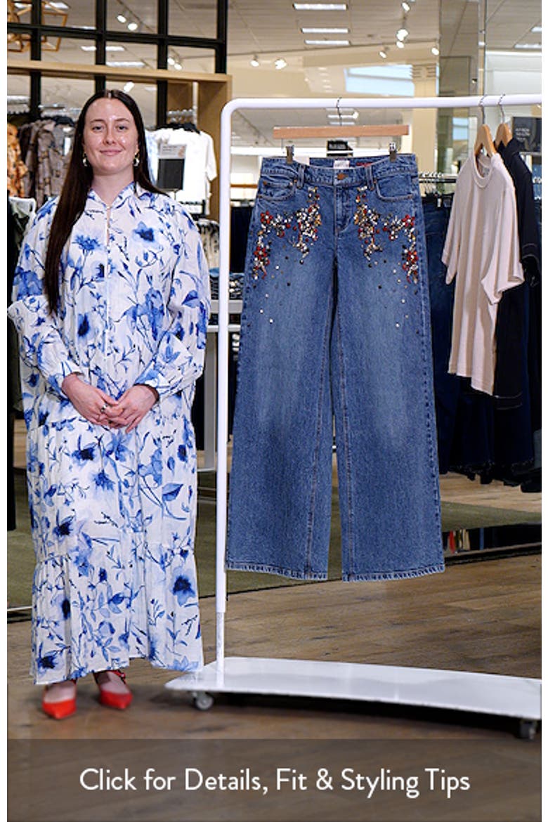 Amazing Crystal Detail Baggy Wide Leg Jeans video