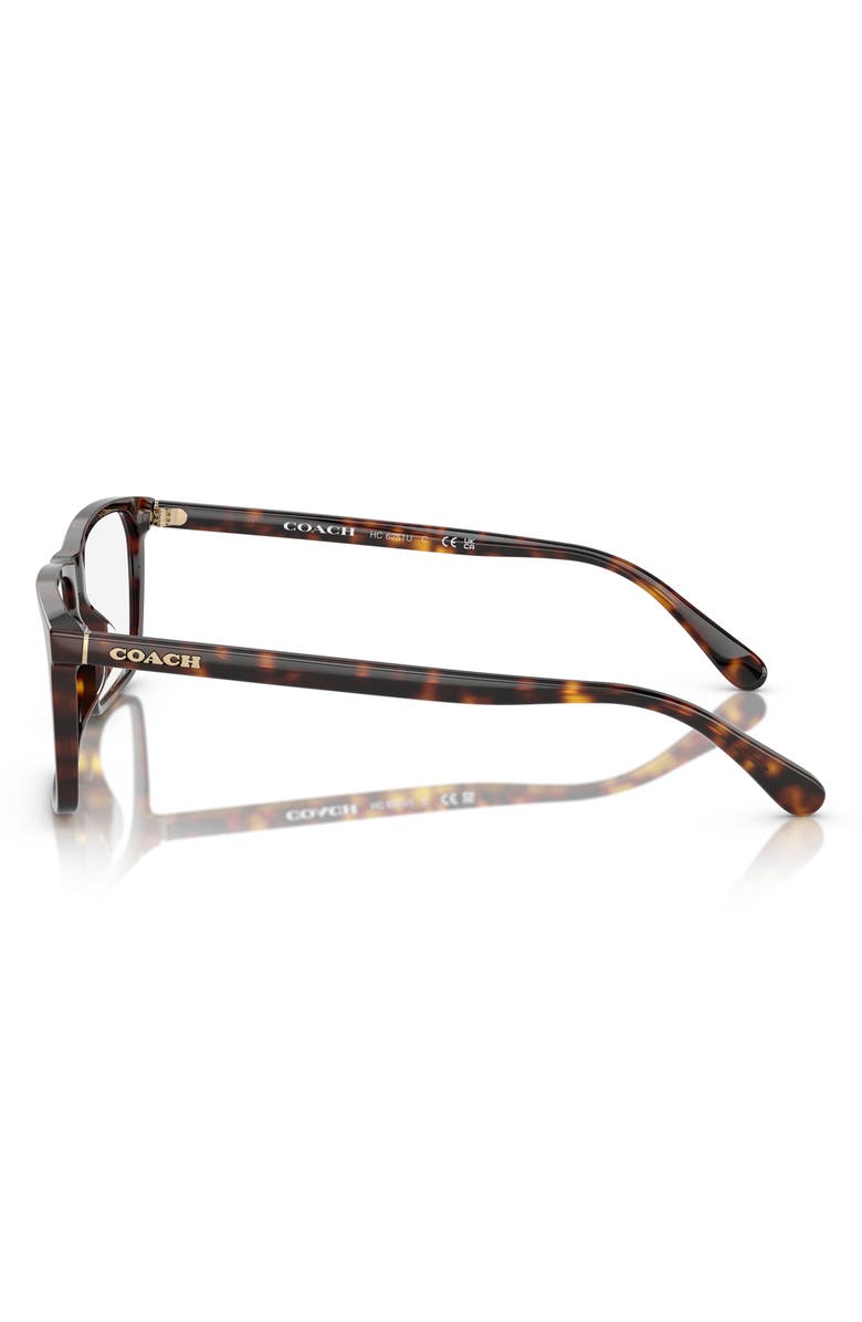 COACH 58mm Rectangle Optical Glasses, Alternate, color, Dark Tortoise / Demo Lens