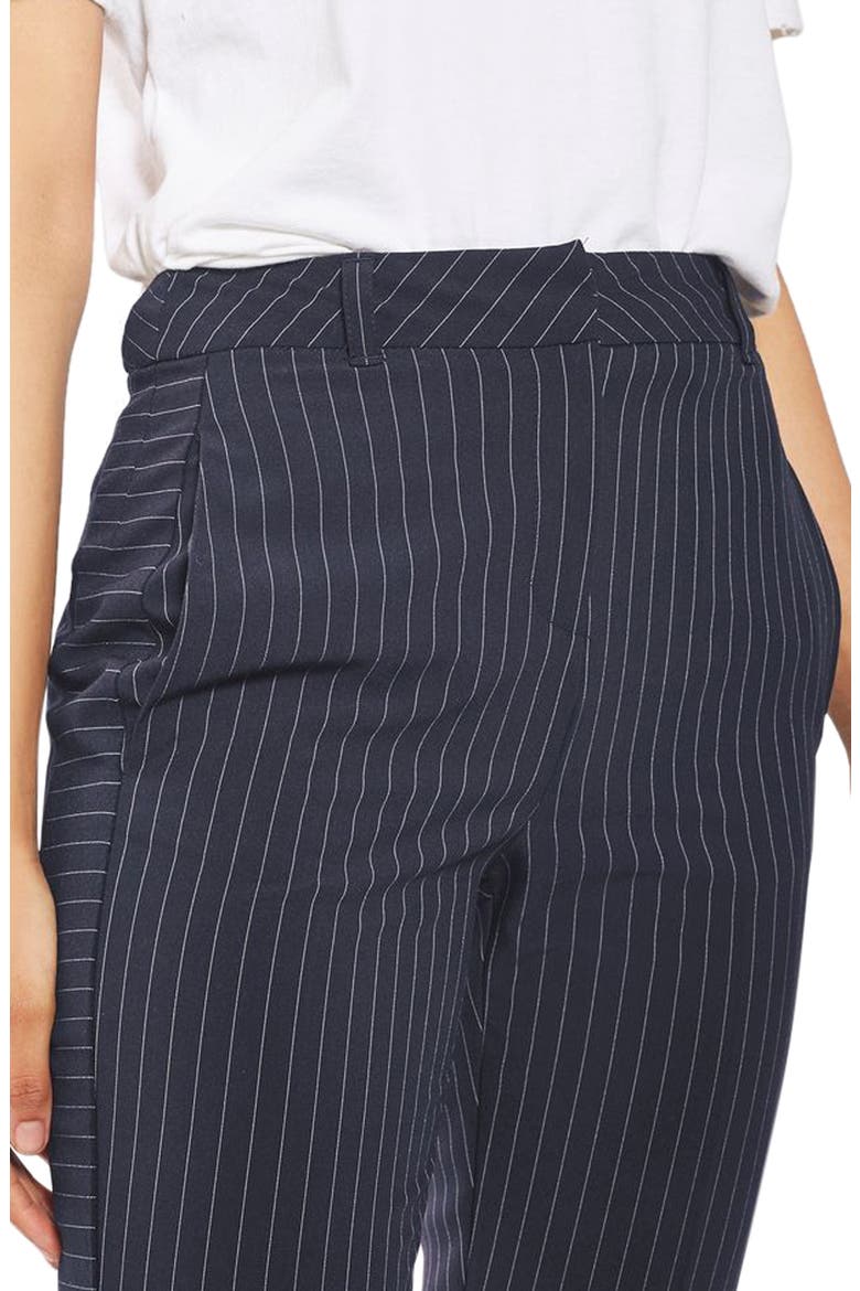 Cut About Pinstripe Cigarette Trousers, Alternate, color, NAVY BLUE