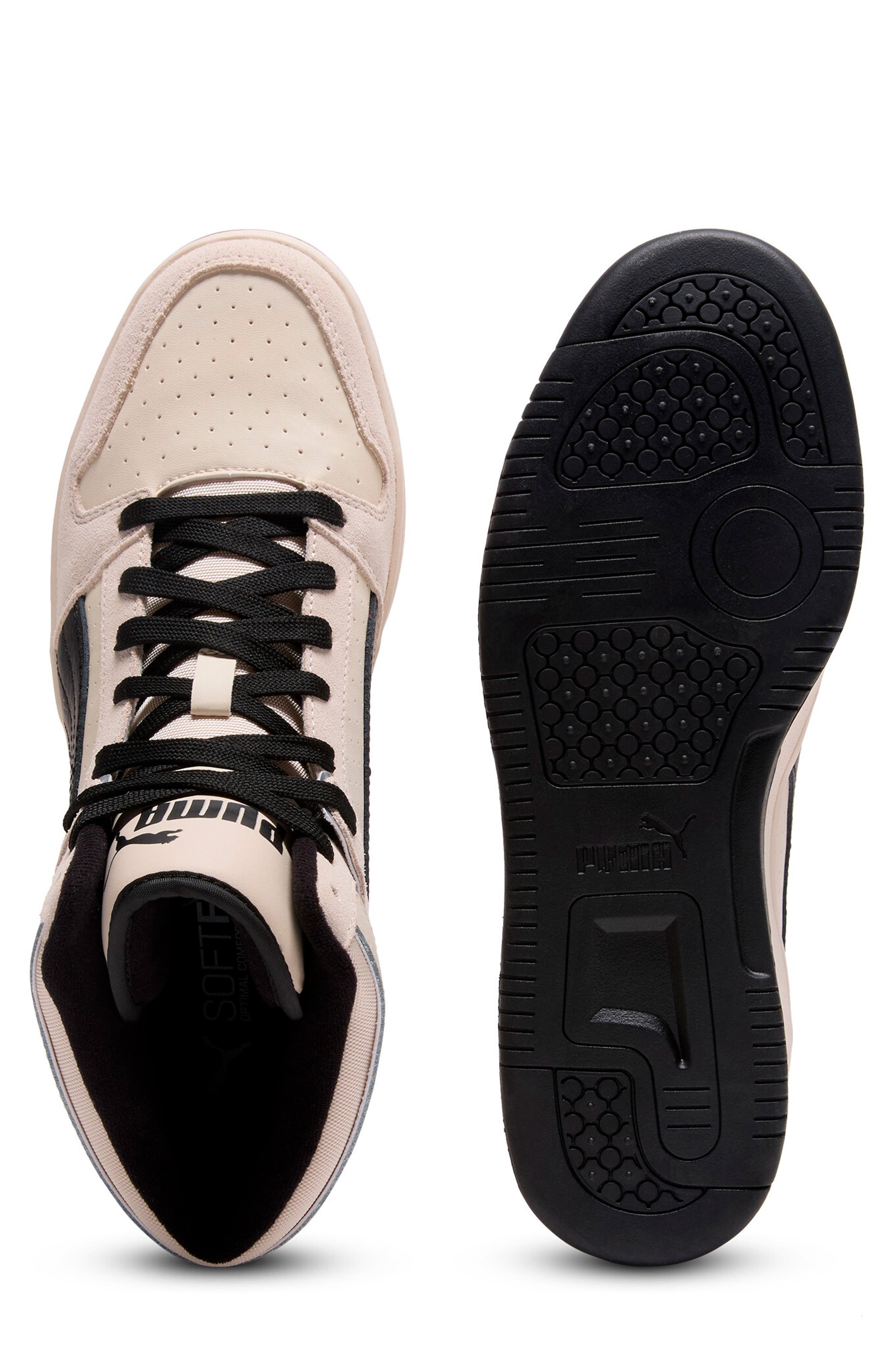 PUMA Rebound Layup High Top Sneaker, Alternate, color, Alpine Snow-Puma Black- Silver