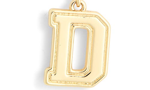 Leith Varsity Font Cubic Zirconia Initial Pendant Necklace In Gold