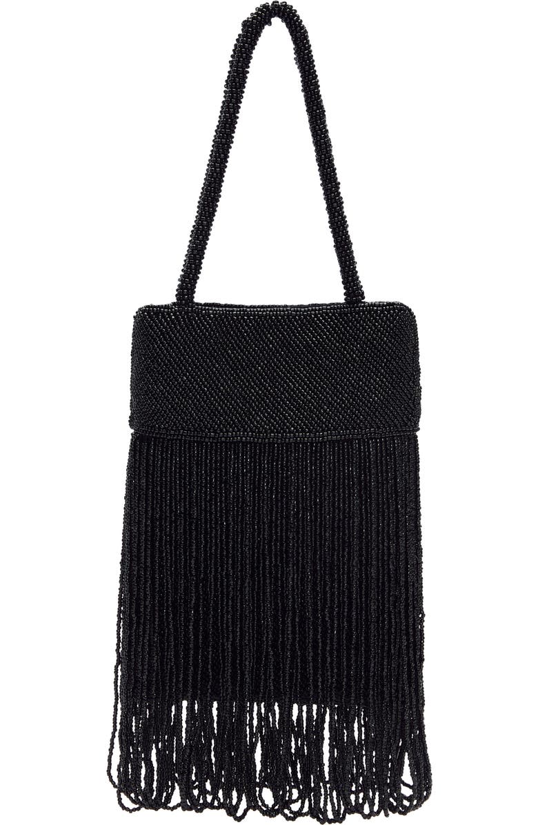Reformation Mini Valentina Beaded Bag, Alternate, color, Black Beaded