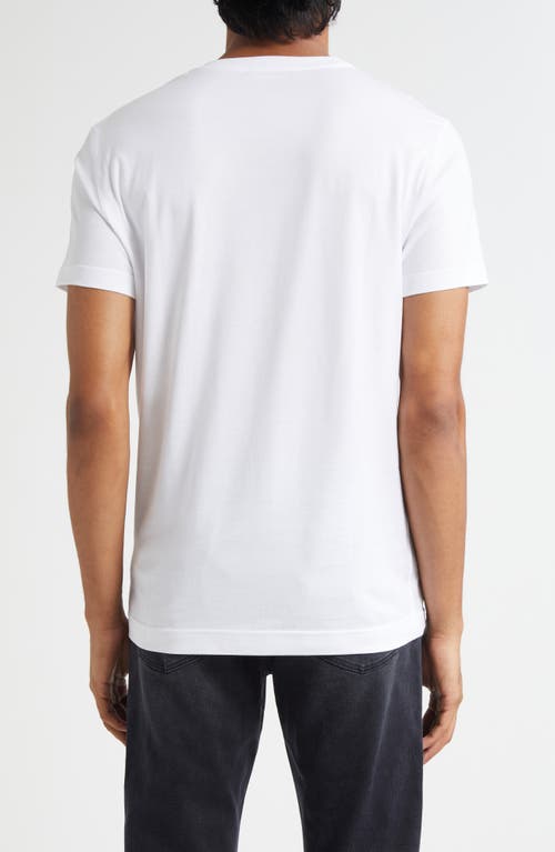 Dolce & Gabbana White Crewneck T-shirt With Logo Lettering Print On The Front In White