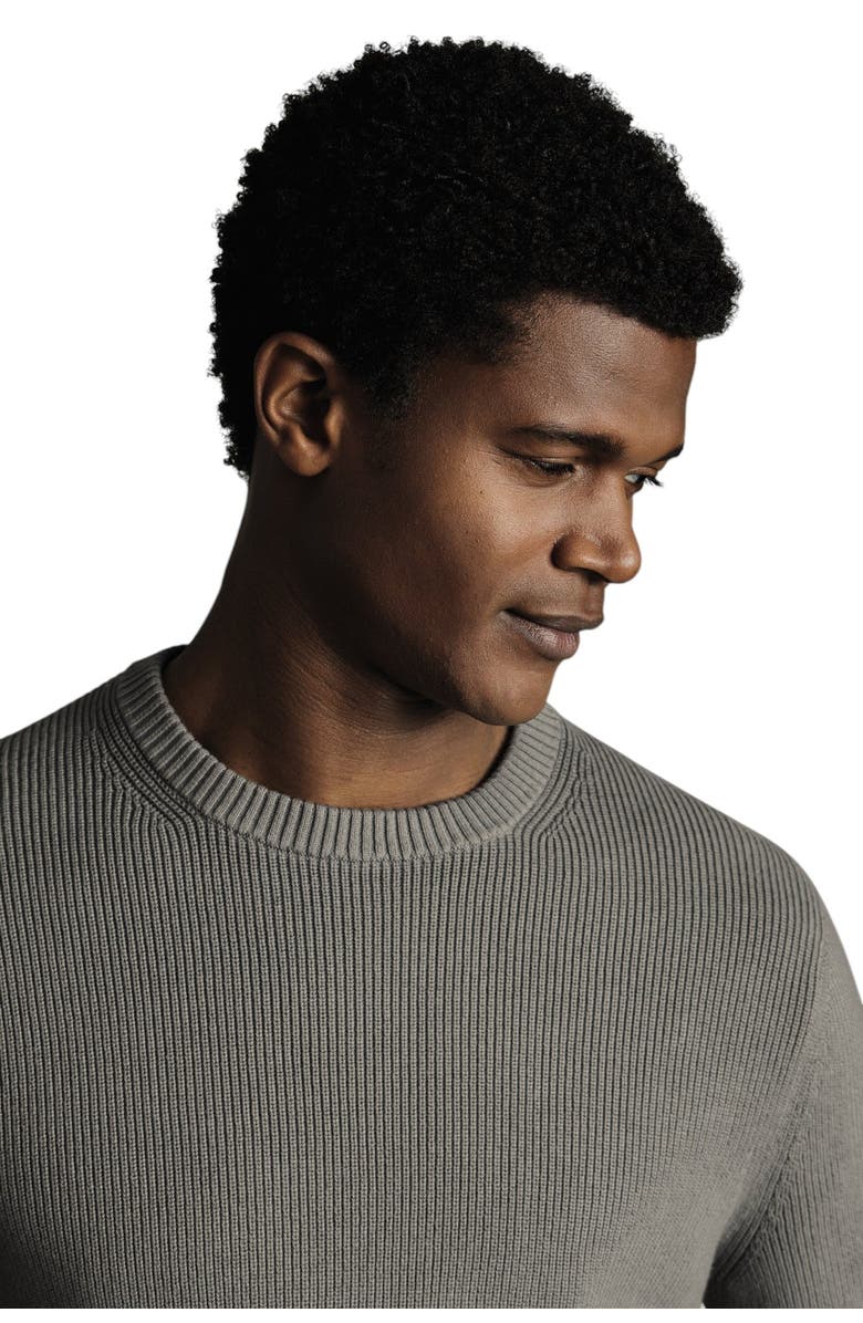 Charles Tyrwhitt Cotton Rib Crew Neck Sweater, Alternate, color, Grey