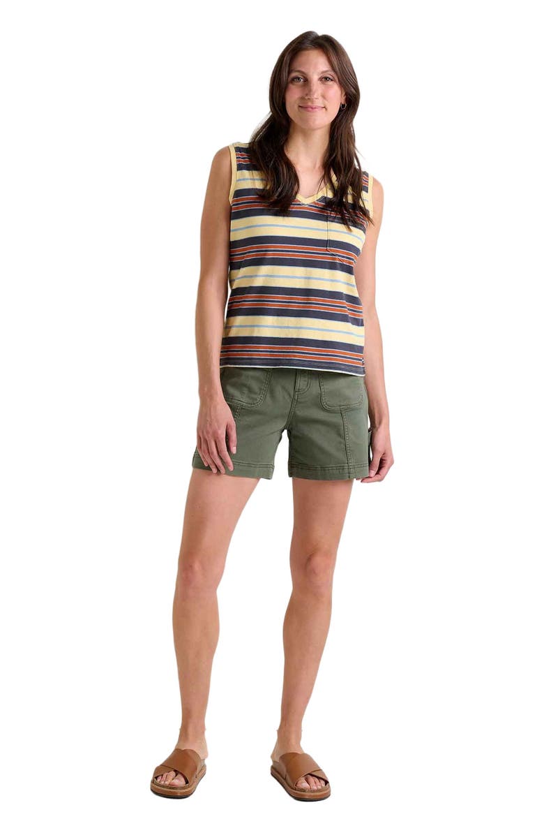 Toad & Co Women's Grom V-Neck Tank, Main, color, Straw Stripe