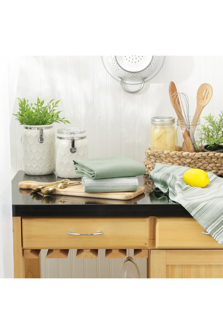 Artichoke Green Stripe Dishtowel Set/3, Alternate, color, Artichoke Green