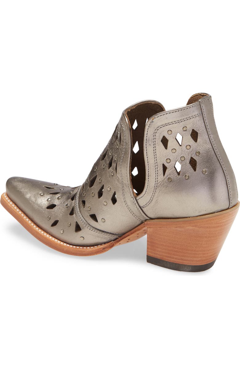 Ariat Dixon Perforated Studded Bootie, Alternate, color, Silver Metallic