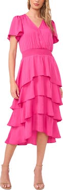 Vince Camuto Flutter Sleeve Tiered Dress