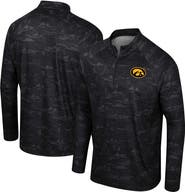 COLOSSEUM Men's Colosseum Black Iowa Hawkeyes Carson Raglan Quarter-Zip Jacket