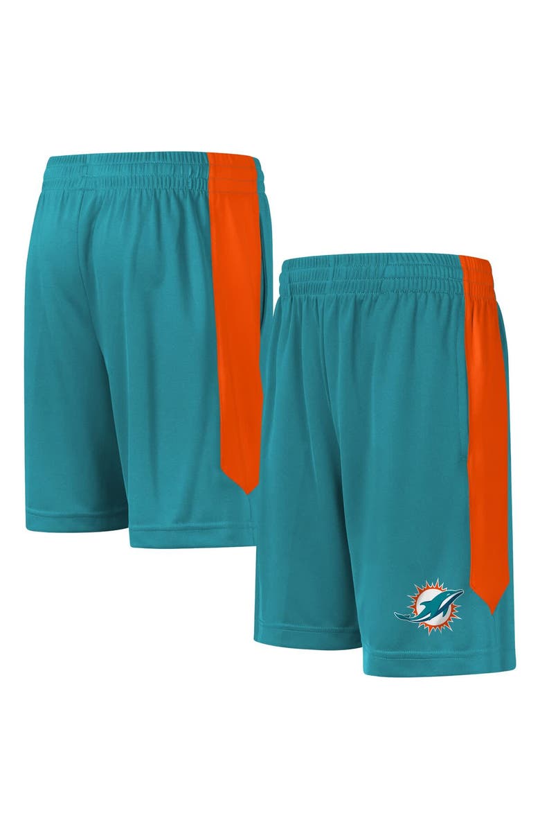 Outerstuff Youth  Aqua Miami Dolphins Fashion Shorts, Alternate, color, 