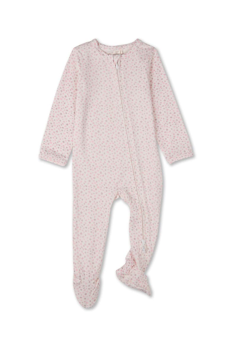 Baby Abstract Spots Long-Sleeve Footie, Main, color, Pink Mix