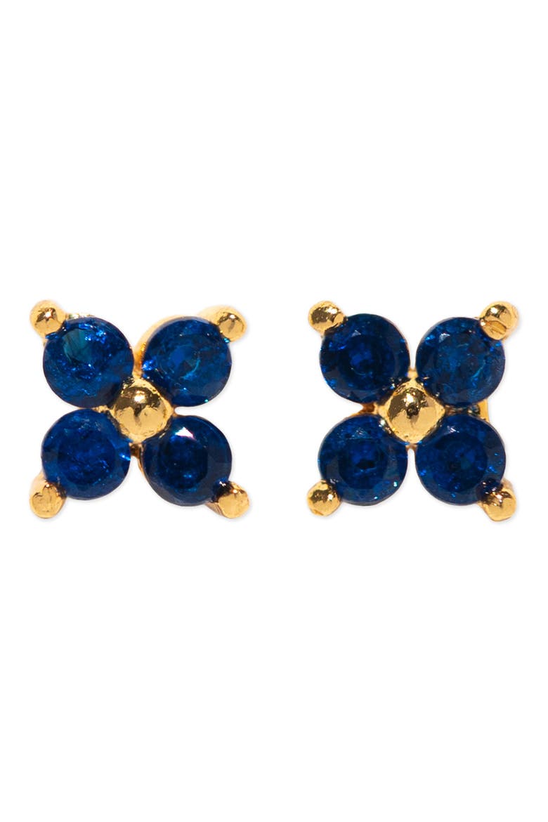 Teeny Tiny Cubic Zirconia Cluster Stud Earrings, Main, color, GOLD/BLUE