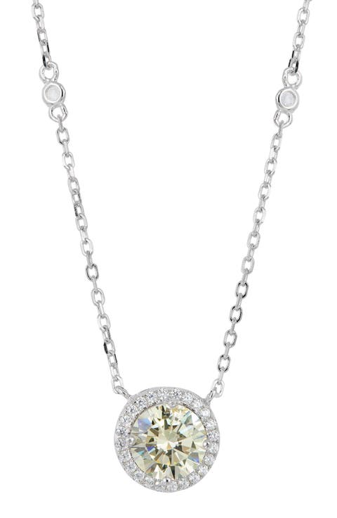 Brilliant Cubic Zirconia Halo Pendant Necklace