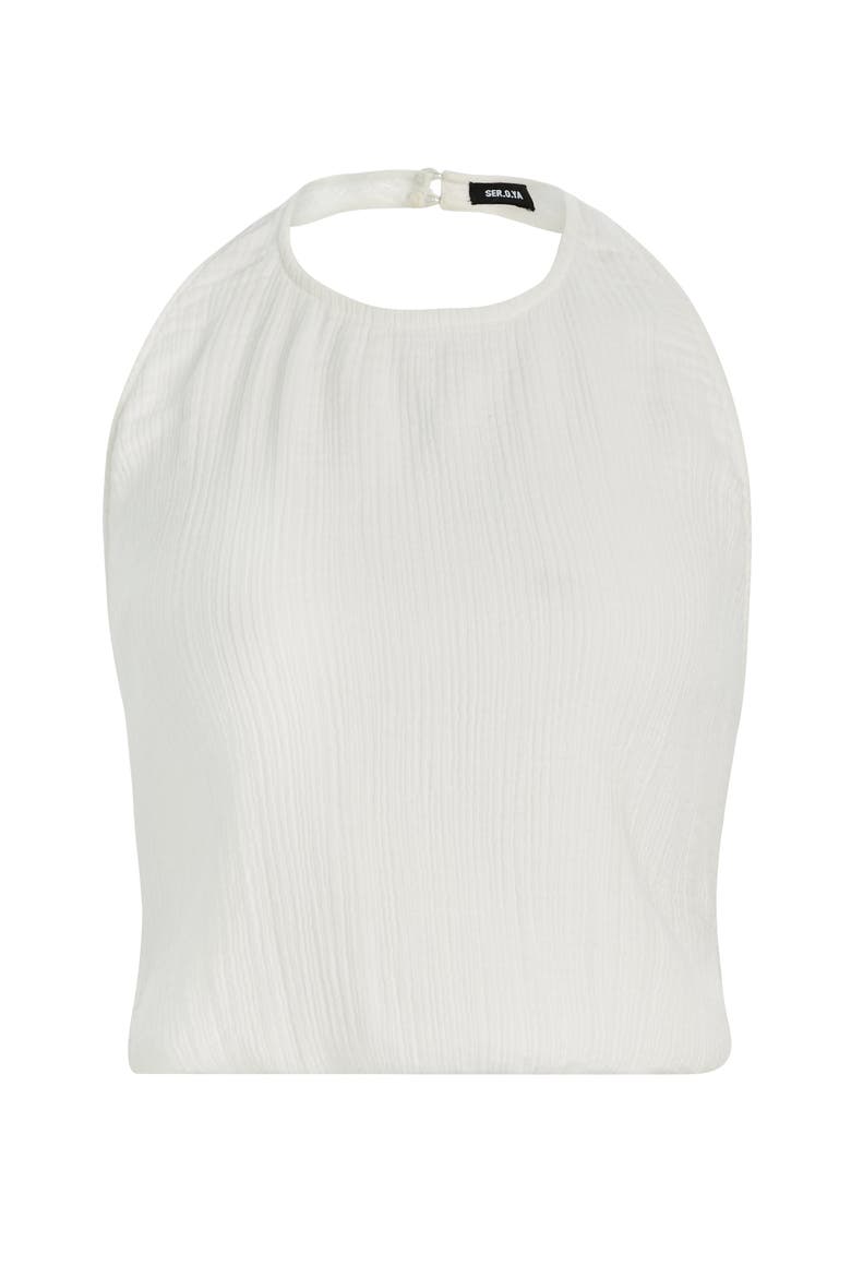 Yen Gauze Halter Top, Alternate, color, White