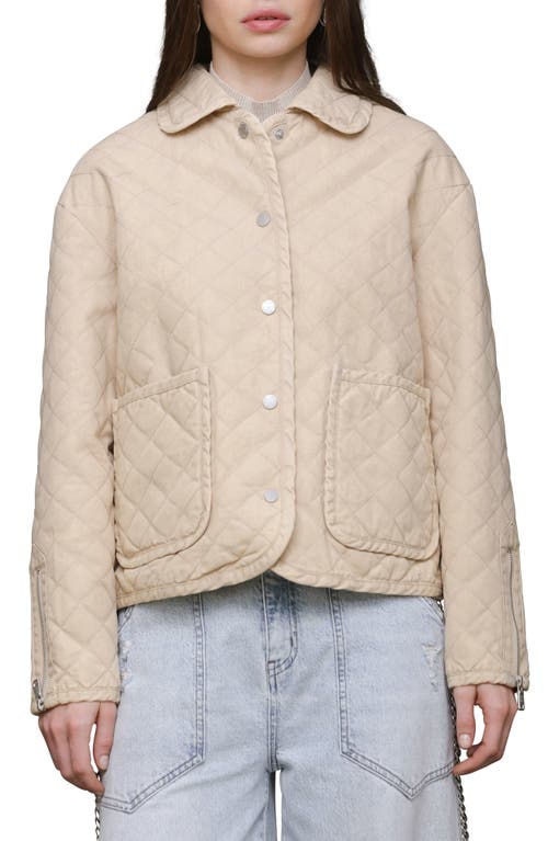 Avec Les Filles Diamond Quilted Cotton Jacket In Neutral