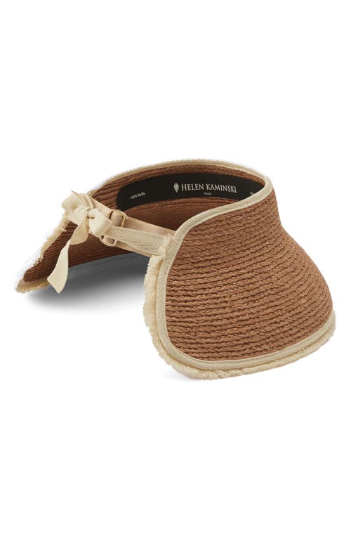 HELEN KAMINSKI HELEN KAMINSKI WOVEN RAFFIA FRINGE VISOR