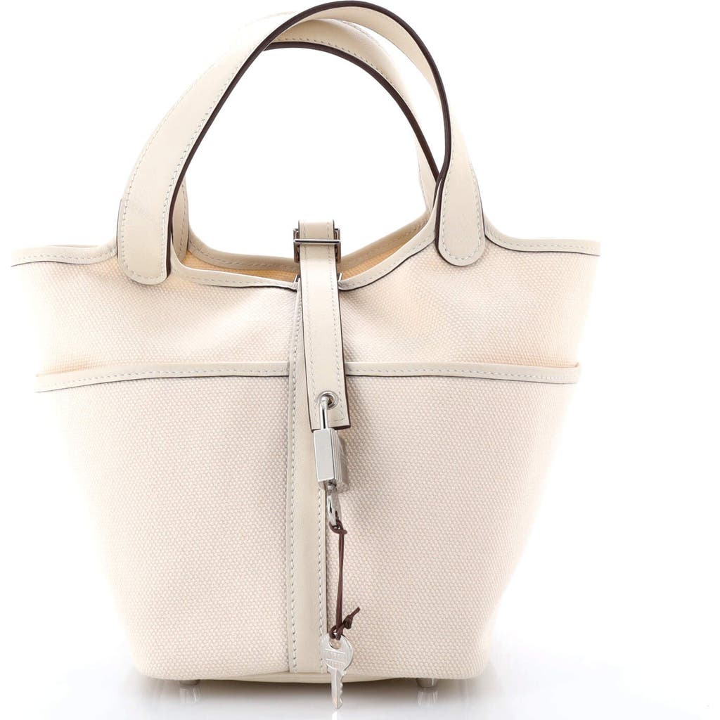 Pre-owned Hermes Hermes Cargo Picotin Lock Bag Canvas And Swift Pm In Brown