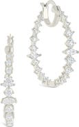 Sterling Forever Aaliyah Cubic Zirconia Hoop Earrings
