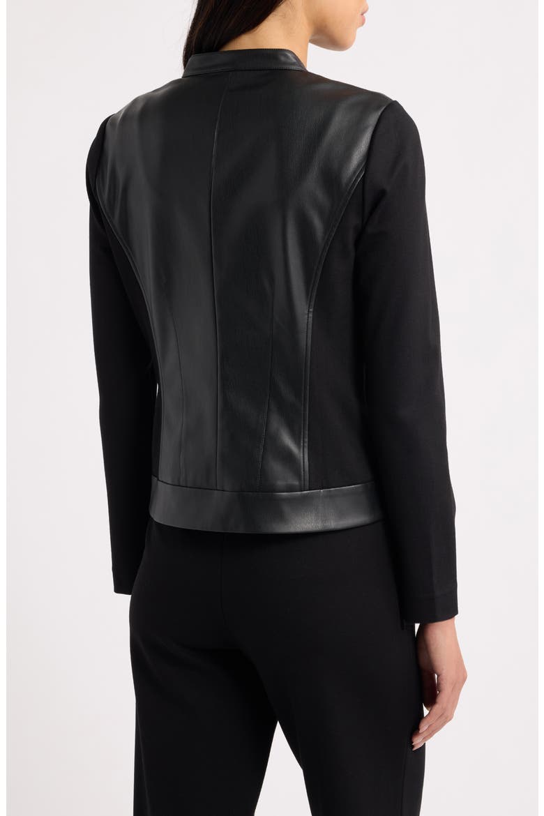 Quilted Faux Leather Moto Jacket, Alternate, color, ANNE BLACK