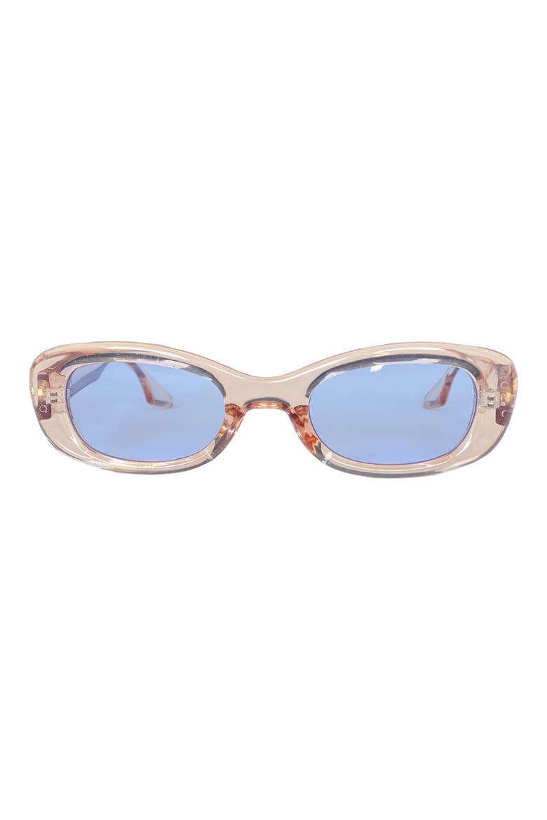Maxi 56mm Polarized Oval Sunglasses, Main, color, BLUSH/ SKY