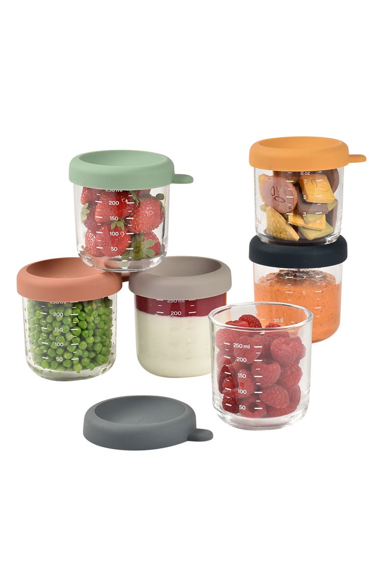 BEABA 6-Pack Glass Baby Food Jars, Alternate, color, Sunrise