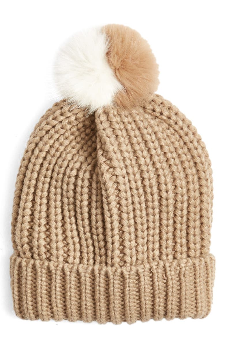BP. Two Tone Pompom Beanie, Alternate, color,