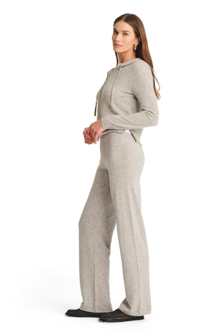 Signature Cashmere Cropped Zip Up Hoodie, Alternate, color, Cement