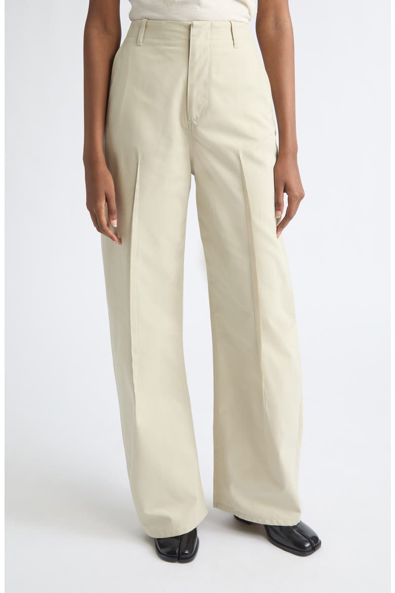Wide Leg Cotton Twill Pants, Main, color, ECRU