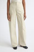 MM6 Maison Margiela Wide Leg Cotton Twill Pants