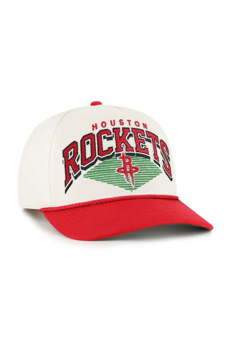 Men's '47 Cream/Red Houston Rockets Pomona Two-Tone Rope Hitch Adjustable Hat, Alternate, color, Cream