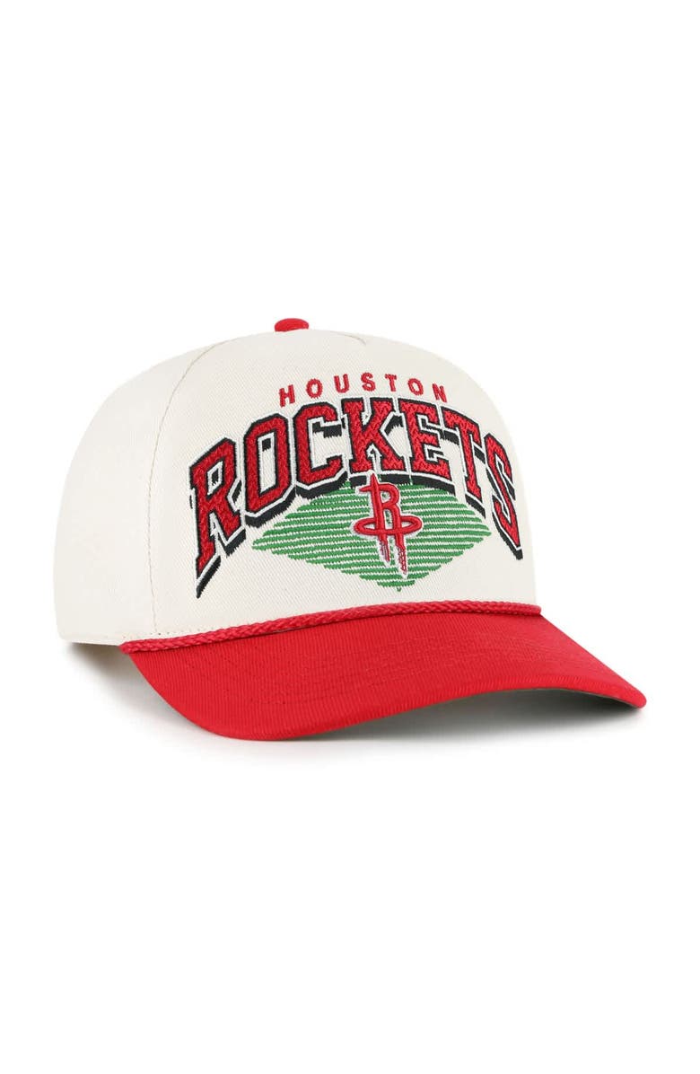 '47 Men's '47 Cream/Red Houston Rockets Pomona Two-Tone Rope Hitch Adjustable Hat, Alternate, color, Cream
