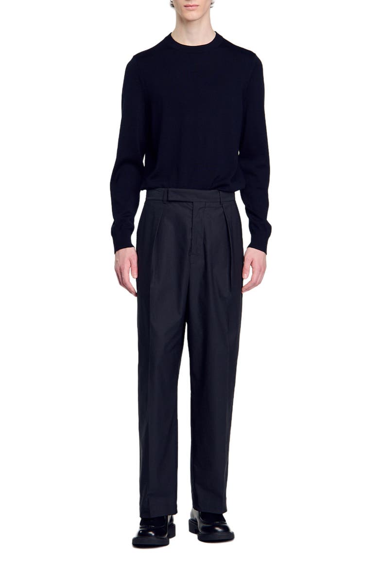 SANDRO Wide-leg trousers with creases, Alternate, color,