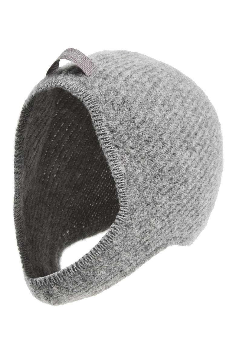 La Capuche Grosgrain Alpaca & Wool Blend Hood, Main, color, DARK GREY 970