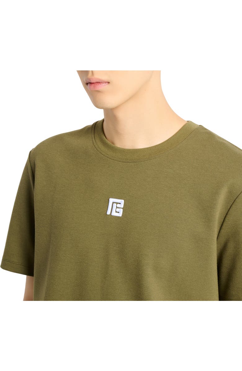 Balmain Printed Balmain Bloom T-shirt, Alternate, color, Khaki