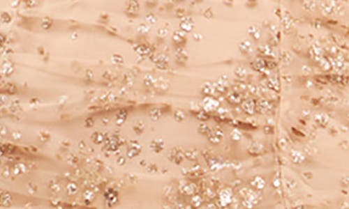 Shop Endless Rose Sequin One-shoulder Long Sleeve Minidress In Gold Beige
