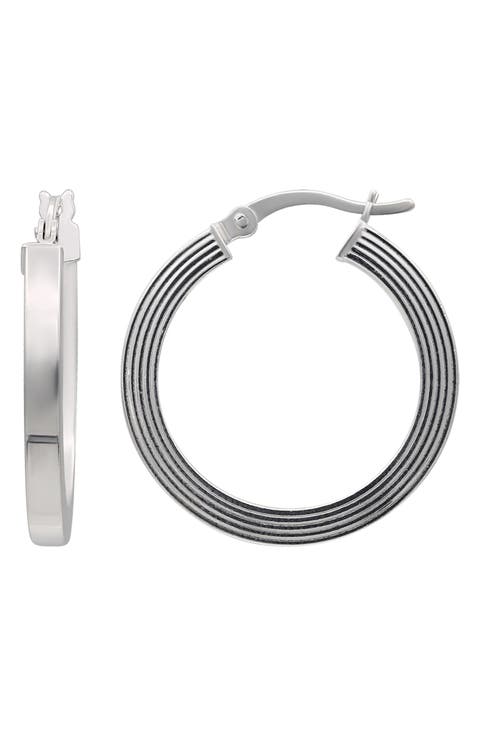 Square Tube Hoop Earrings