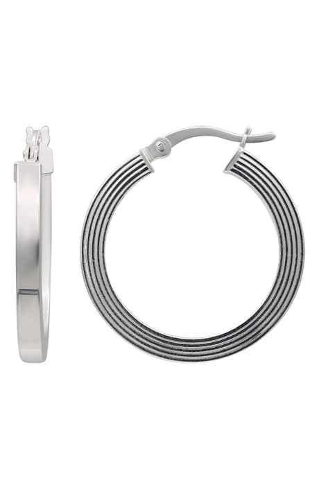 Square Tube Hoop Earrings