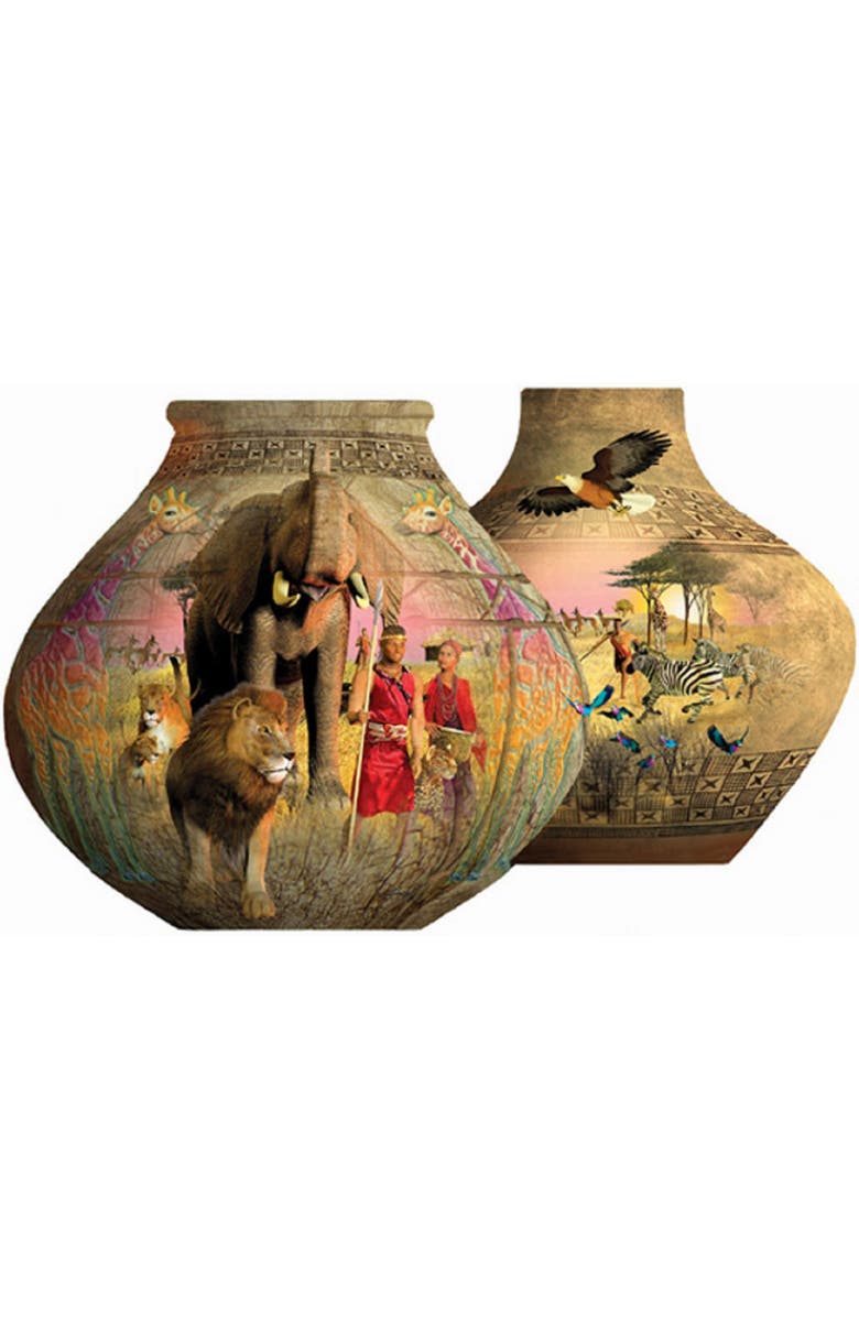 Sunsout African Pots 1000 piece Jigsaw Puzzle for Adults Special Shape, Alternate, color, Multicolor