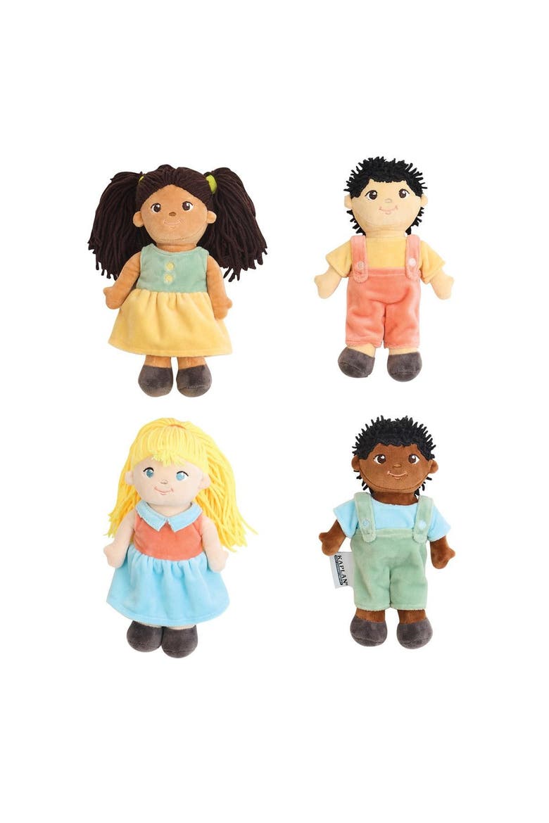 Multicultural Soft Dolls - Set of 4, Alternate, color, Multicolored