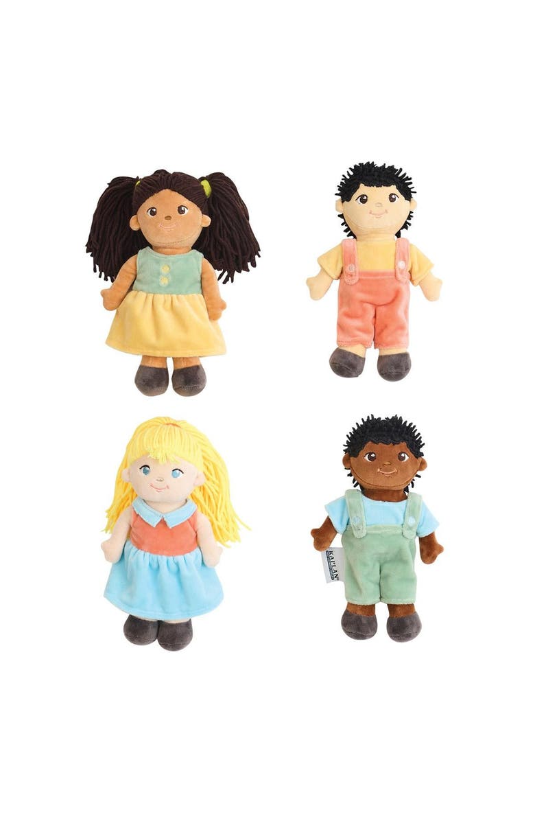 Kaplan Early Learning Company Multicultural Soft Dolls - Set of 4, Alternate, color, Multicolored