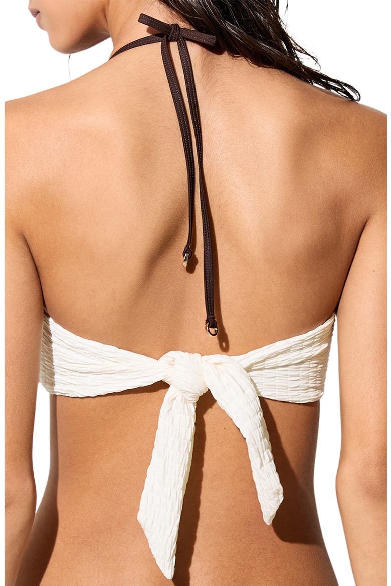 Johannah Bikini Top, Alternate, color, IVORY/ CHOCOLATE
