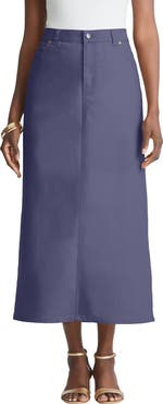 Jessica London True Fit Stretch Denim Midi Skirt