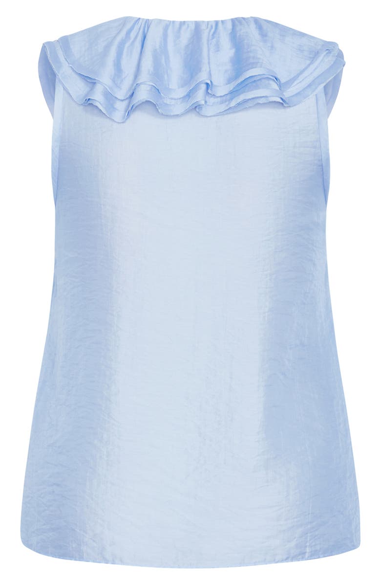 City Chic Athena Ruffle Sleeveless Top, Alternate, color, Sky Blue