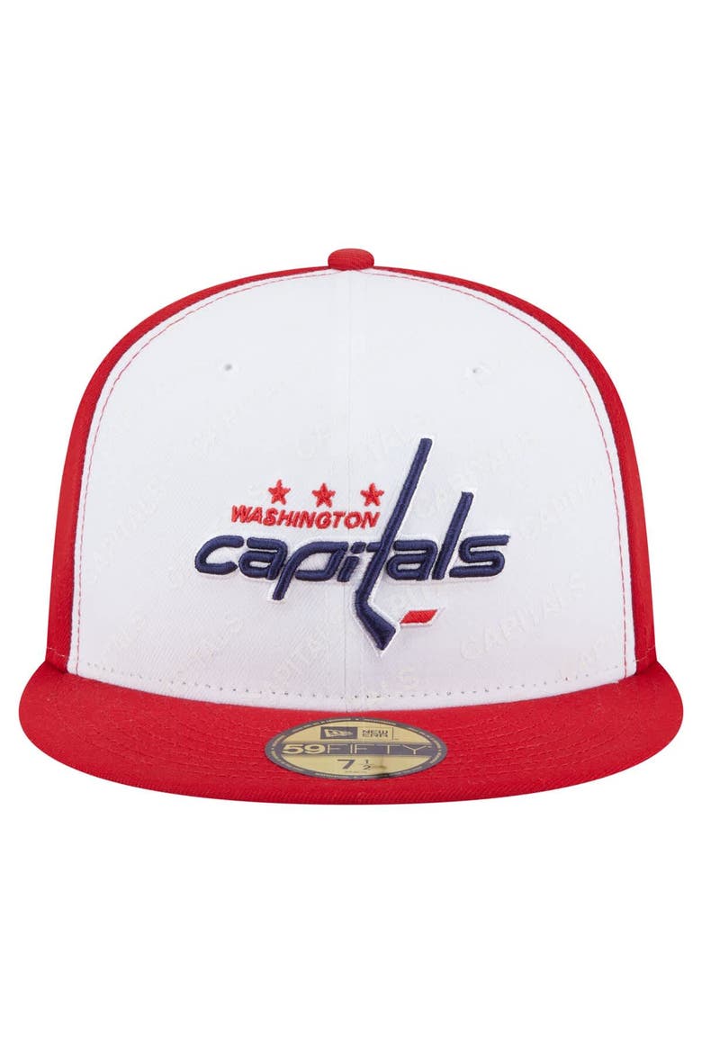 Men's New Era White/Red Washington Capitals Repeat Two-Tone 59FIFTY Fitted Hat, Alternate, color, White