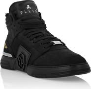 PHILIPP PLEIN Suede &Amp; Shearling Mid Top Sneakers Phantom Kick$ Men