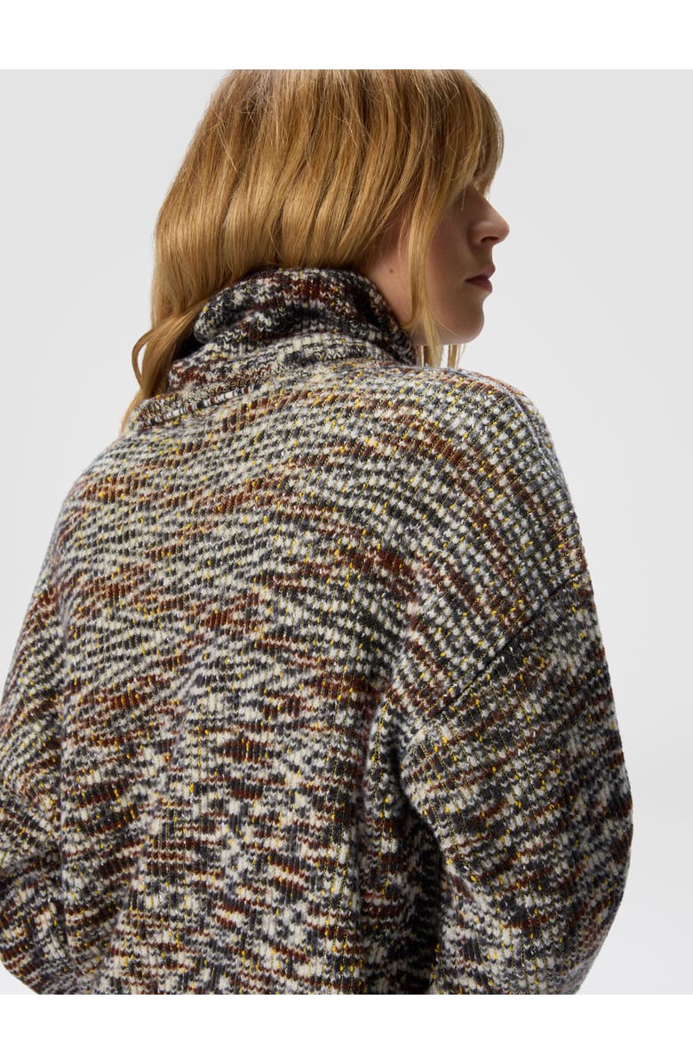 Missoni High-neck Flame Knit Sweater, Alternate, color, Black & Brown