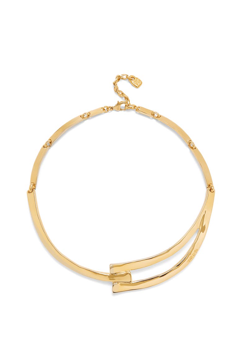 18K Gold-Plated Rigid Necklace, Main, color, Gold