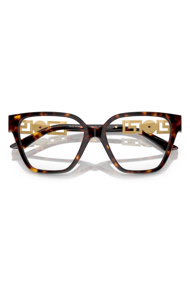 Versace 52mm Irregular Optical Glasses, Alternate, color, Havana