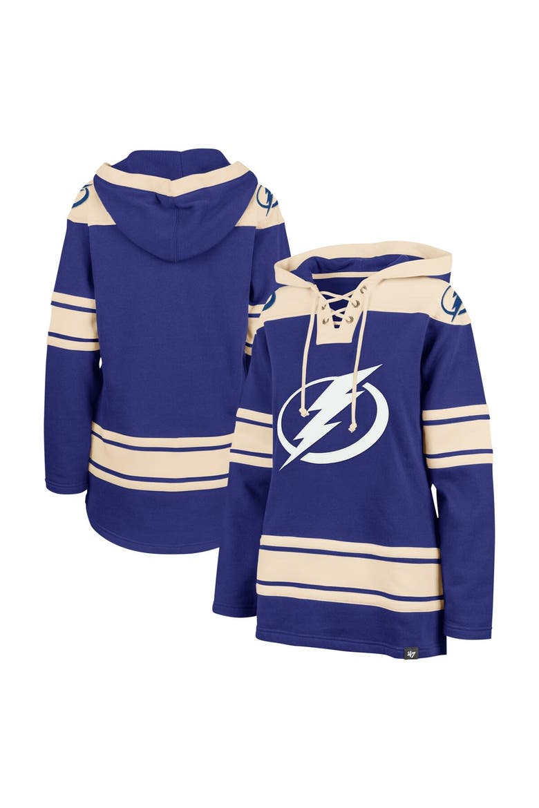 Women's '47  Blue Tampa Bay Lightning Superior Lacer Pullover Hoodie, Main, color, Blue