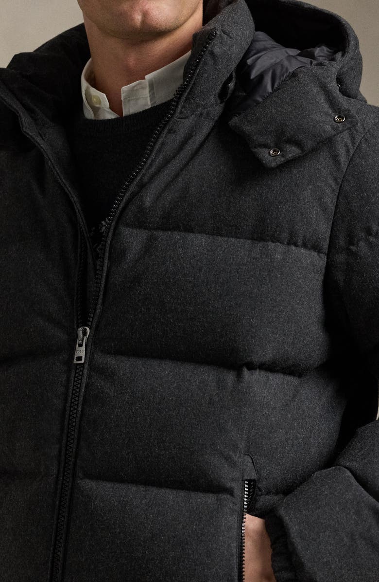Polo Ralph Lauren Decker Water Repellent Wool Blend 750 Fill Power Down Hooded Puffer Jacket, Alternate, color,
